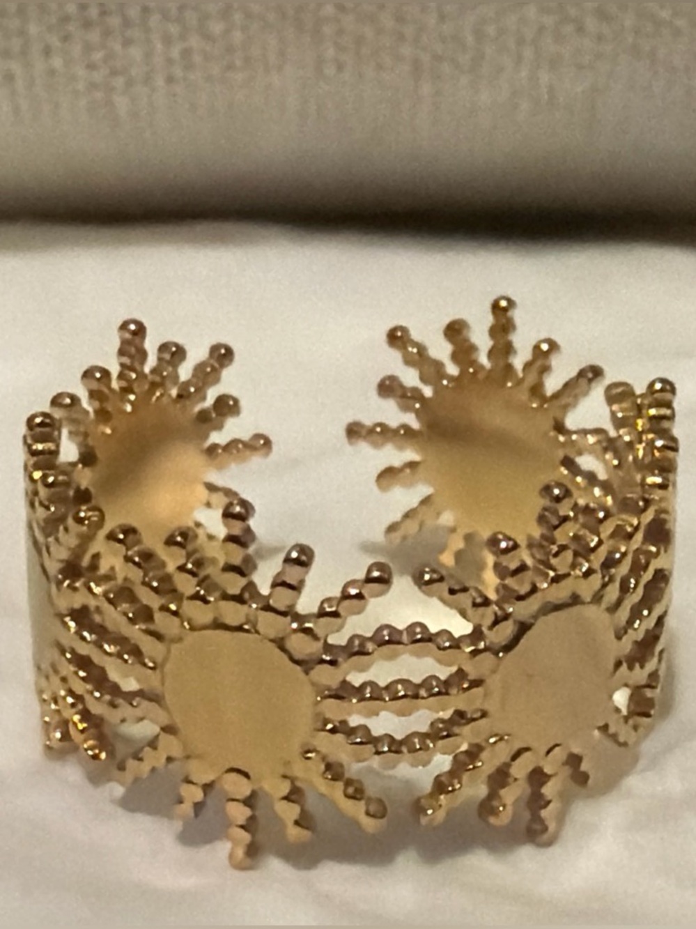 Gold Sunburst Cuff ring- Women's Accessories